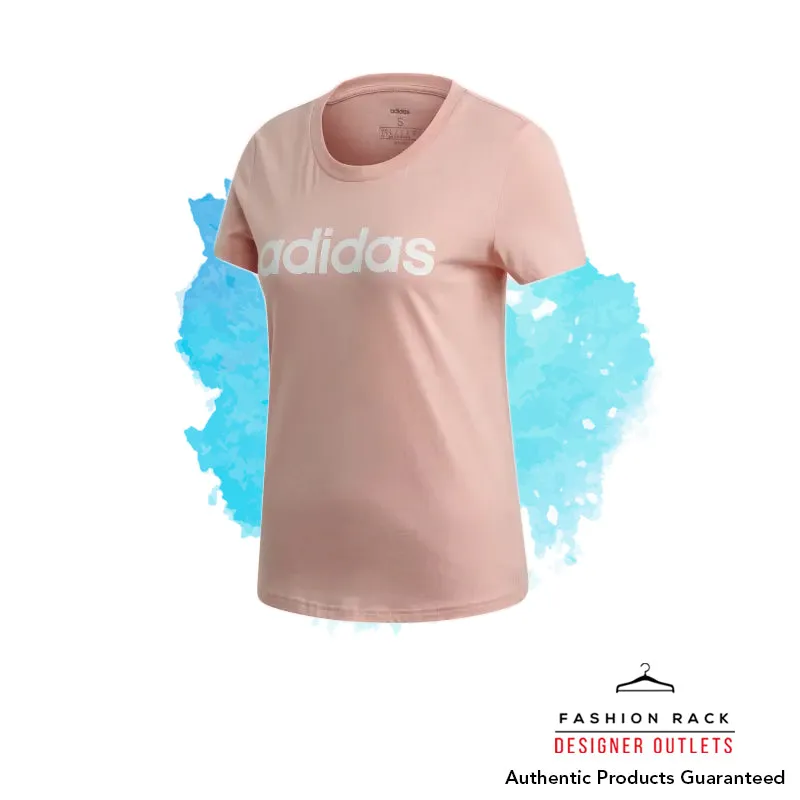 Adidas Essentials Linear Tee Glow Pink / White