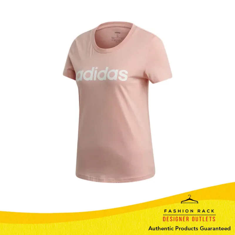 Adidas Essentials Linear Tee Glow Pink / White