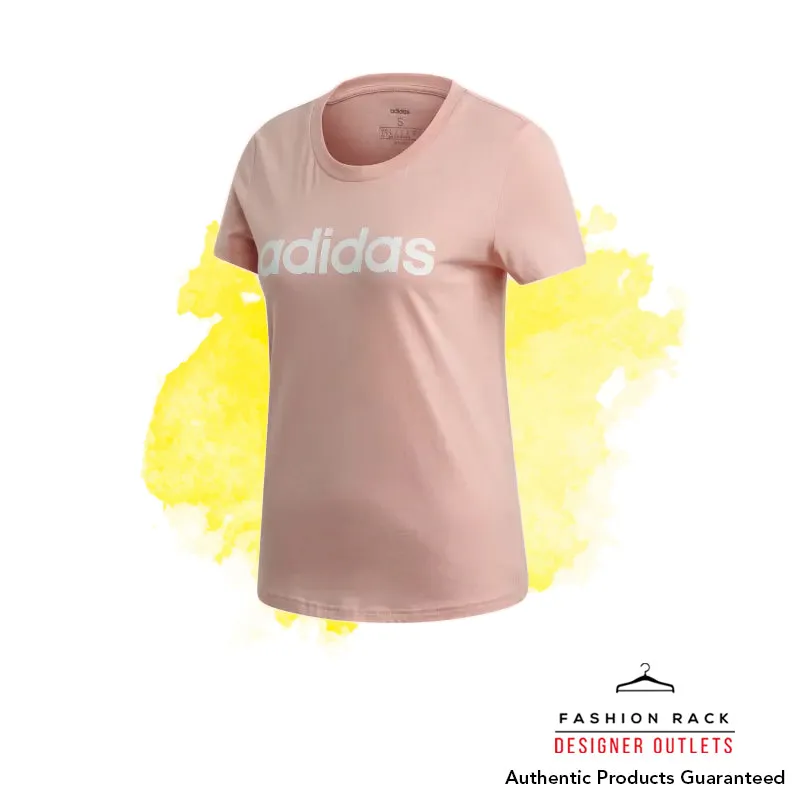 Adidas Essentials Linear Tee Glow Pink / White