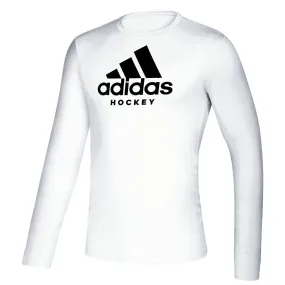 ADIDAS KID'S HOCKEY LONG SLEEVE T SHIRT - WHITE