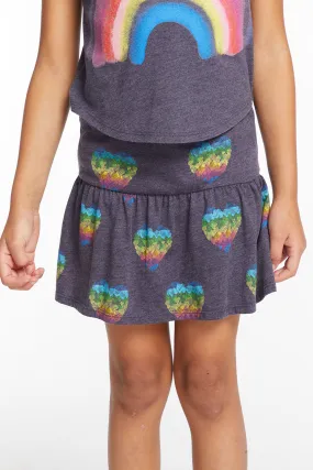 All Over Hearts Girls Peplum Skort