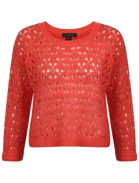 Amara Reya Jerry orange lace knit jumper