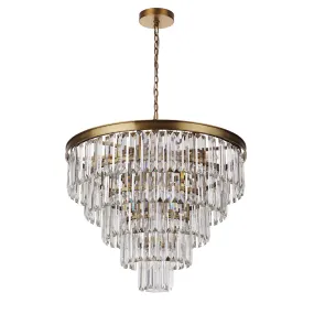 Art Deco Chandelier - Brass 30"