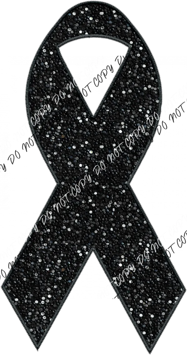 Awareness Ribbon faux sequin and faux embroidery DTF Transfer (See Color Options)