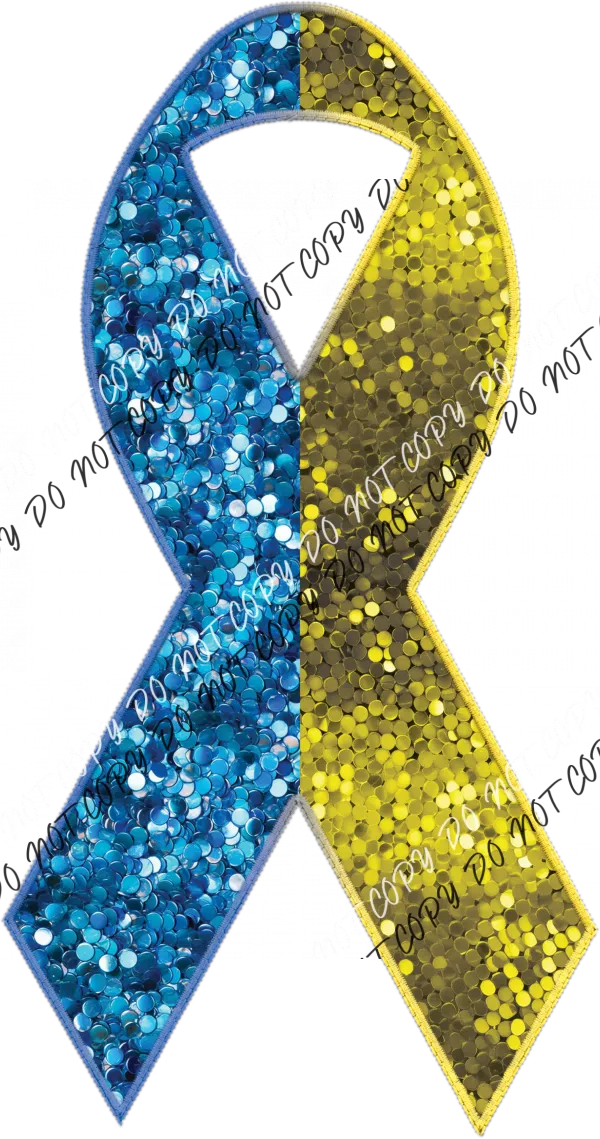 Awareness Ribbon faux sequin and faux embroidery DTF Transfer (See Color Options)