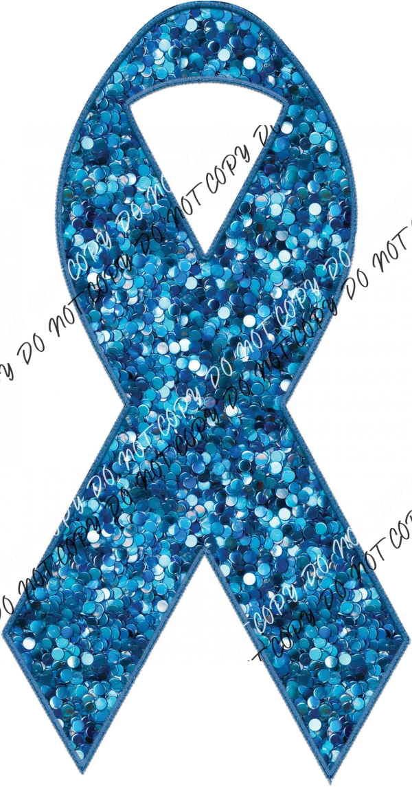 Awareness Ribbon faux sequin and faux embroidery DTF Transfer (See Color Options)