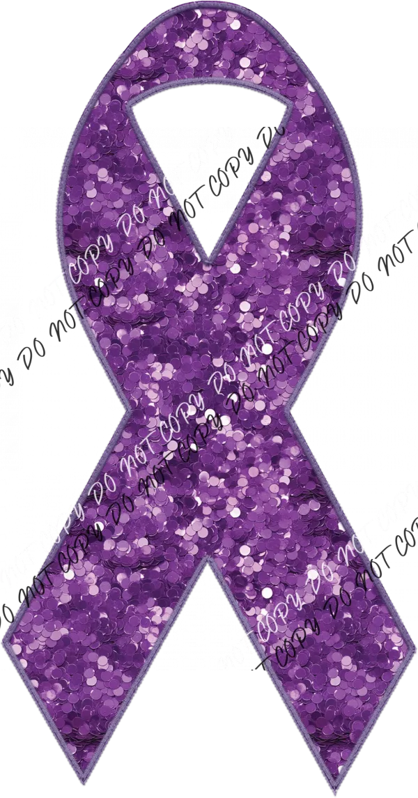 Awareness Ribbon faux sequin and faux embroidery DTF Transfer (See Color Options)