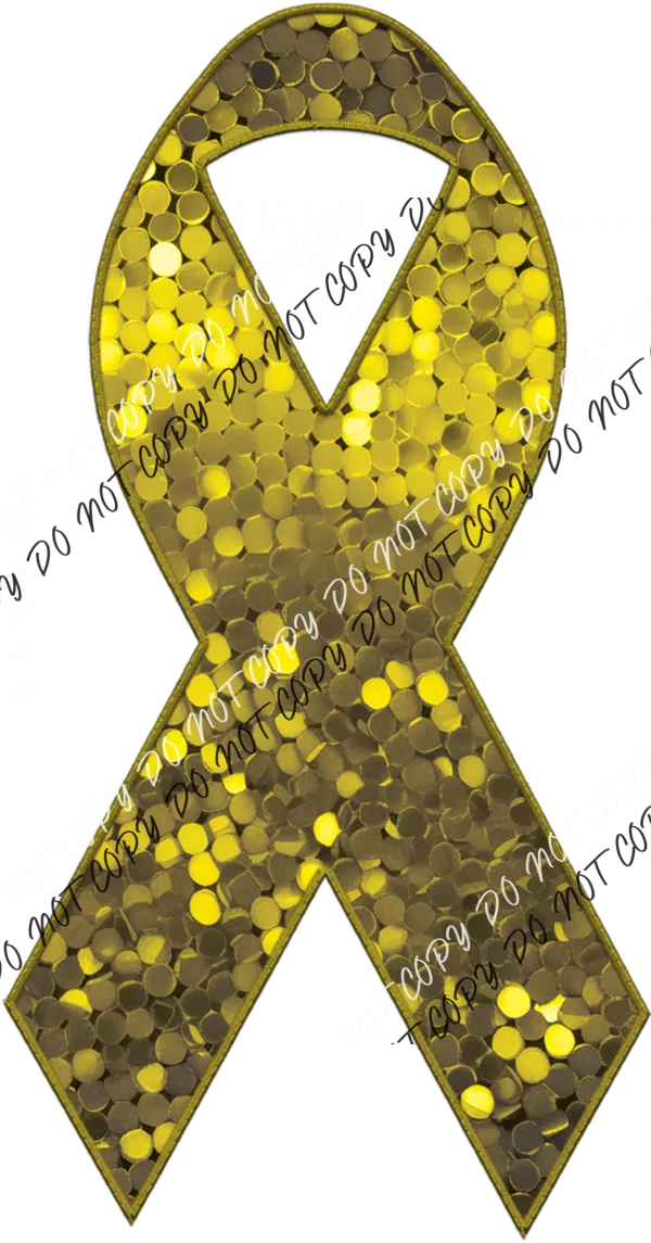 Awareness Ribbon faux sequin and faux embroidery DTF Transfer (See Color Options)