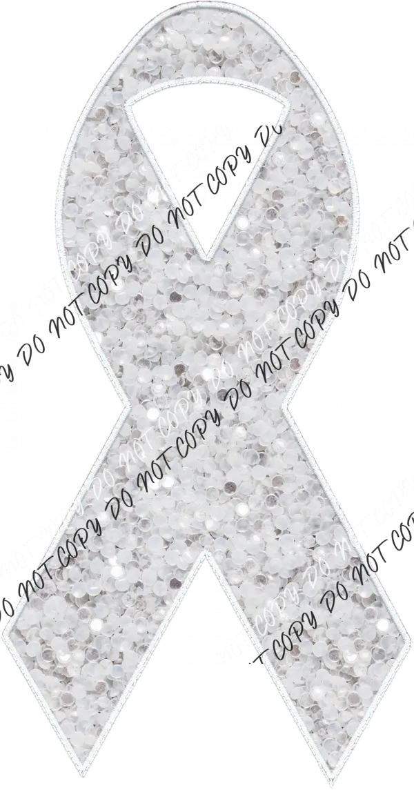 Awareness Ribbon faux sequin and faux embroidery DTF Transfer (See Color Options)