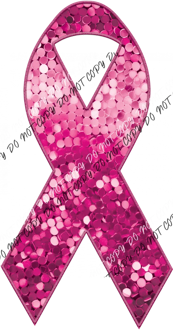 Awareness Ribbon faux sequin and faux embroidery DTF Transfer (See Color Options)