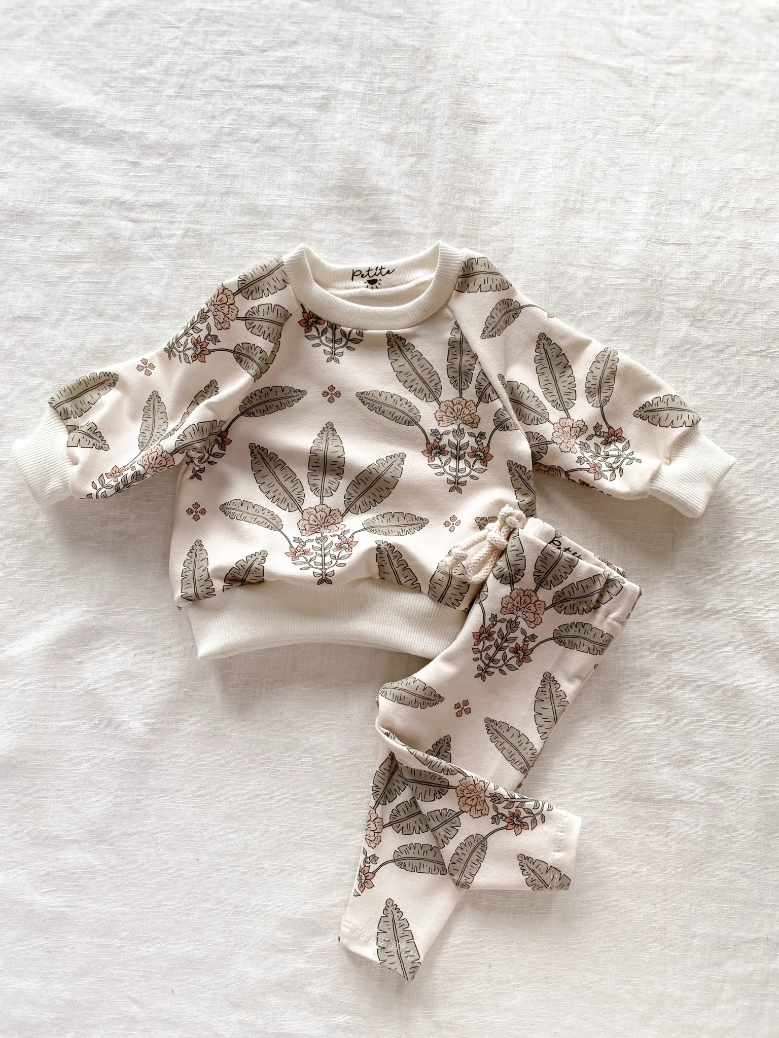 Baby cotton sweatshirt / girly palms