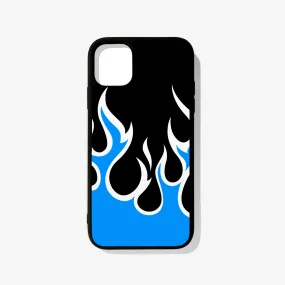 Blue Flames Glass Case