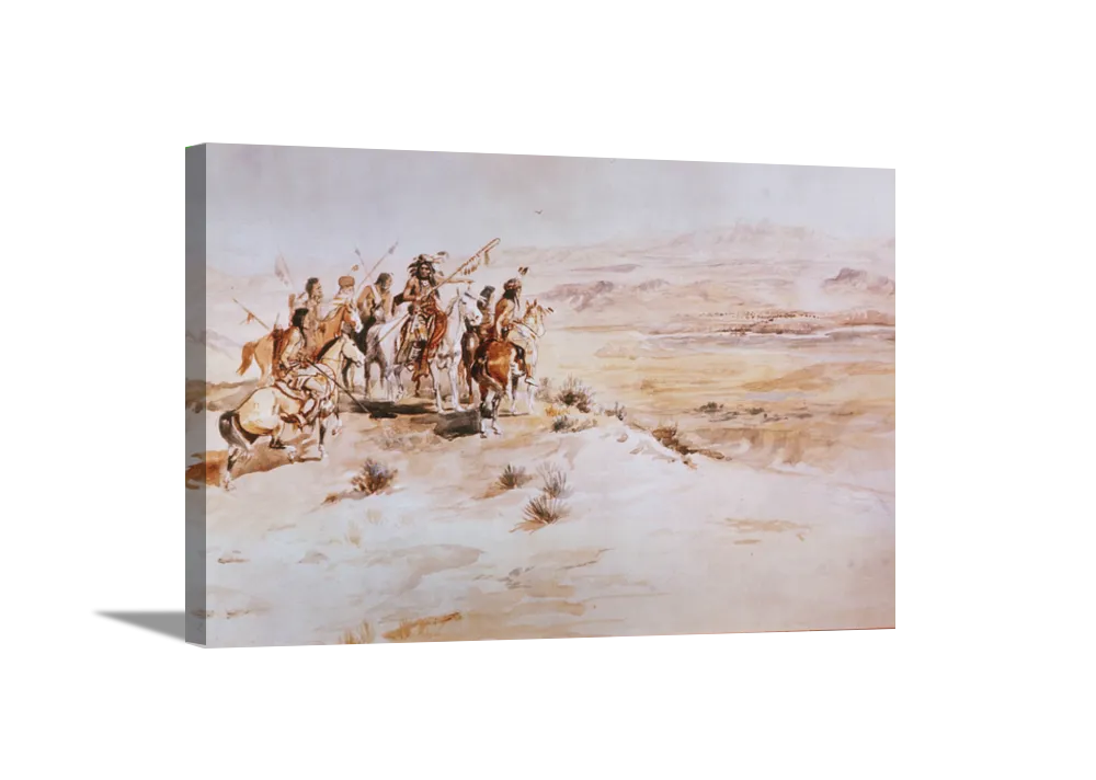 Buffalo Hunt #3 | Charles Russell Masters Classic Art in Gallery Wrapped Canvas | Various Sizes