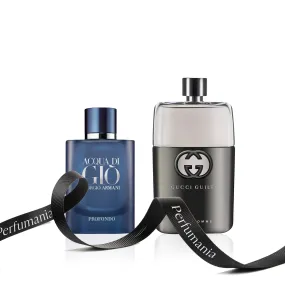 Bundle for Men: Acqua Di Gio Profondo by Giorgio Armani and Gucci Guilty by Gucci