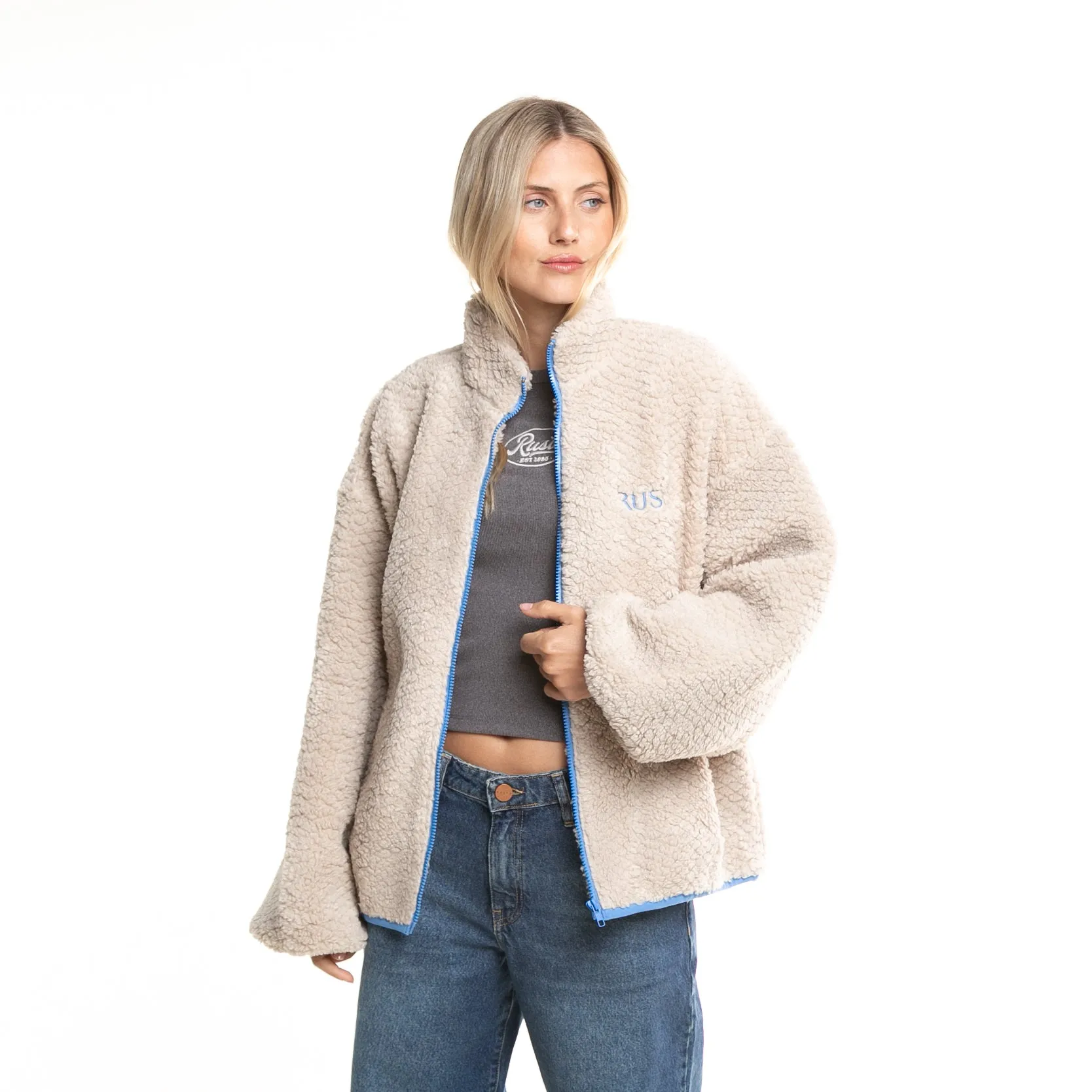 Campera Liviana Rusty Ollie Sherpa Zip Through Fleece* Pumice