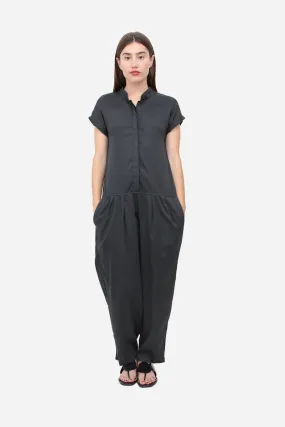 CHARCOAL POPLIN JUMPSUIT