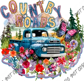 Country Roads faux sequin and embroidery DTF Transfer