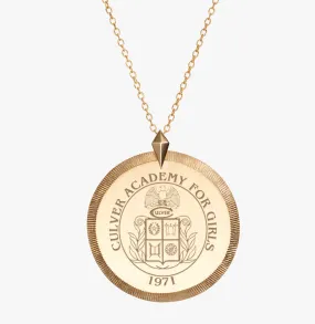 Culver Academy for Girls Crest Florentine Necklace - Cavan Gold