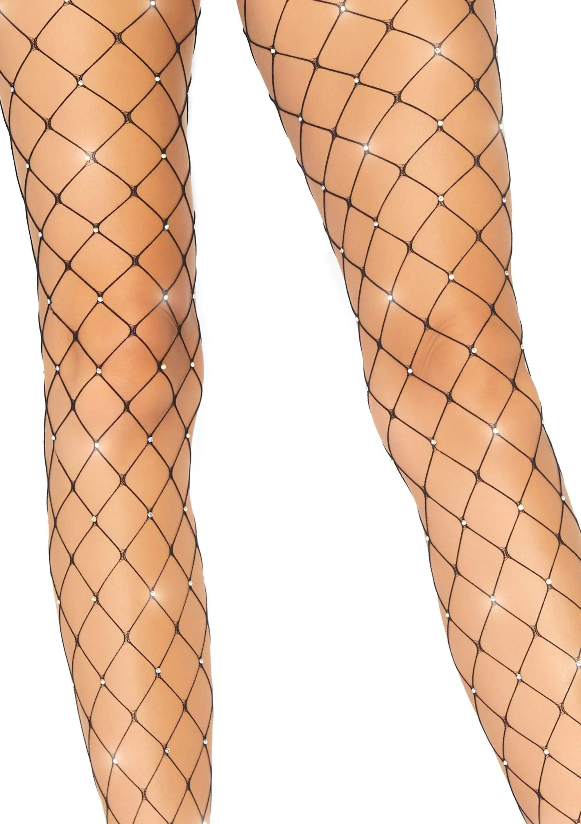 Jenelle | Rhinestone Fence Net Tights