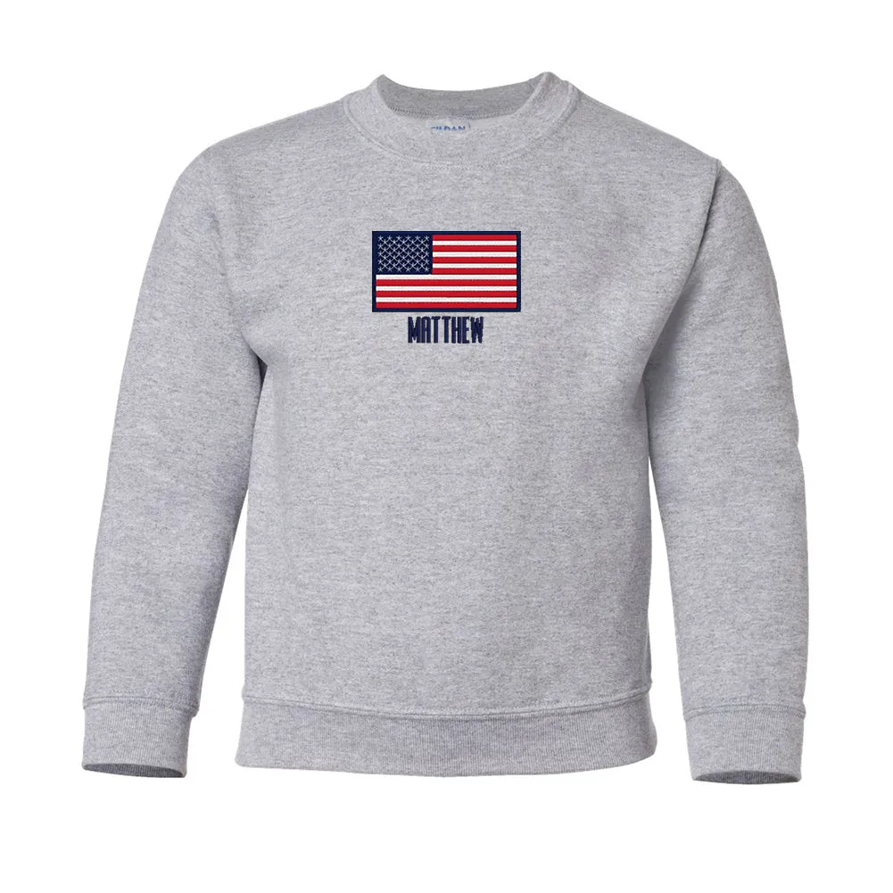 Kids Make It Yours™ 'American Flag' Crewneck Sweatshirt