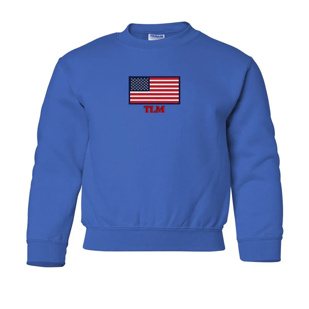 Kids Make It Yours™ 'American Flag' Crewneck Sweatshirt