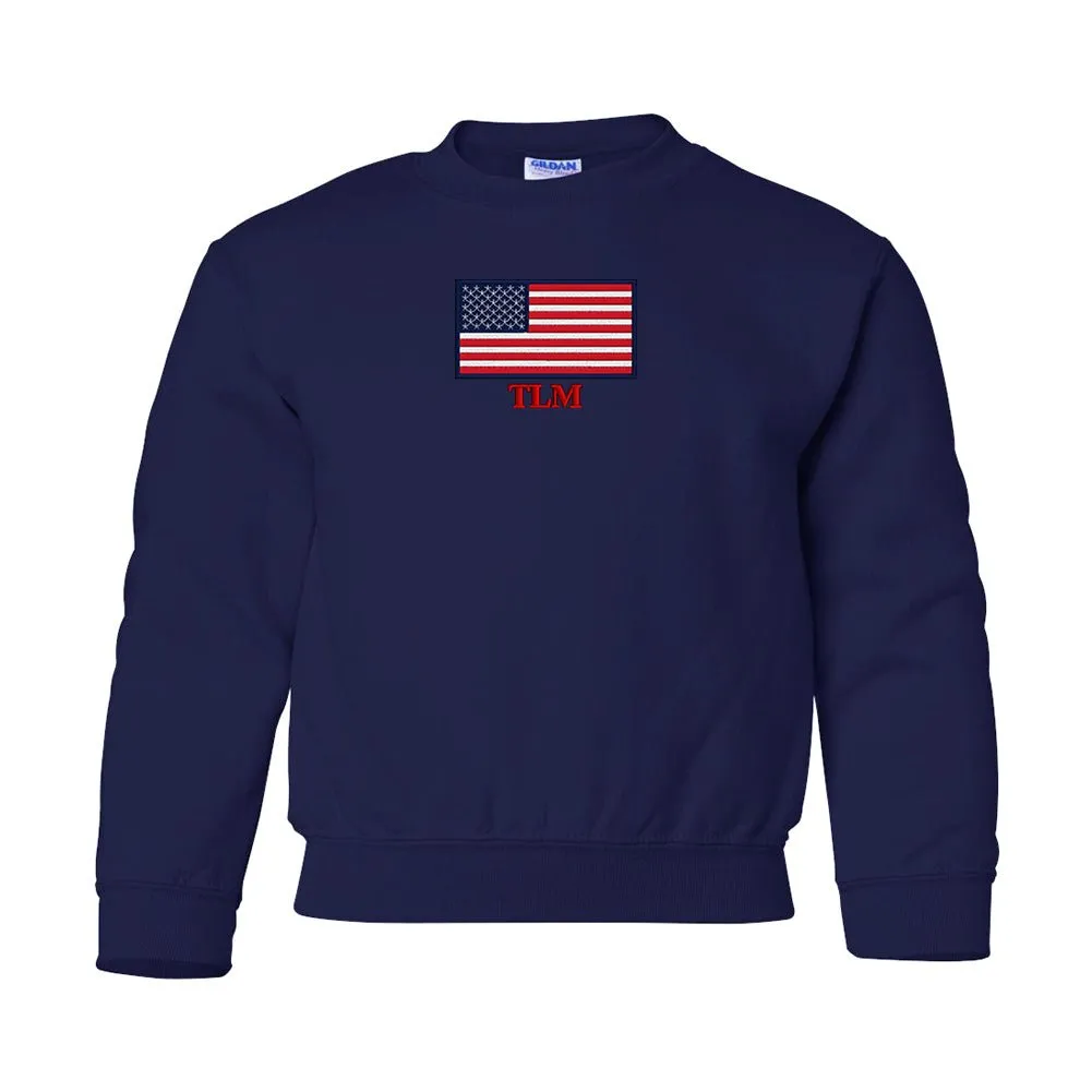 Kids Make It Yours™ 'American Flag' Crewneck Sweatshirt