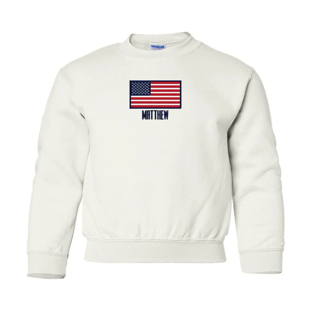 Kids Make It Yours™ 'American Flag' Crewneck Sweatshirt