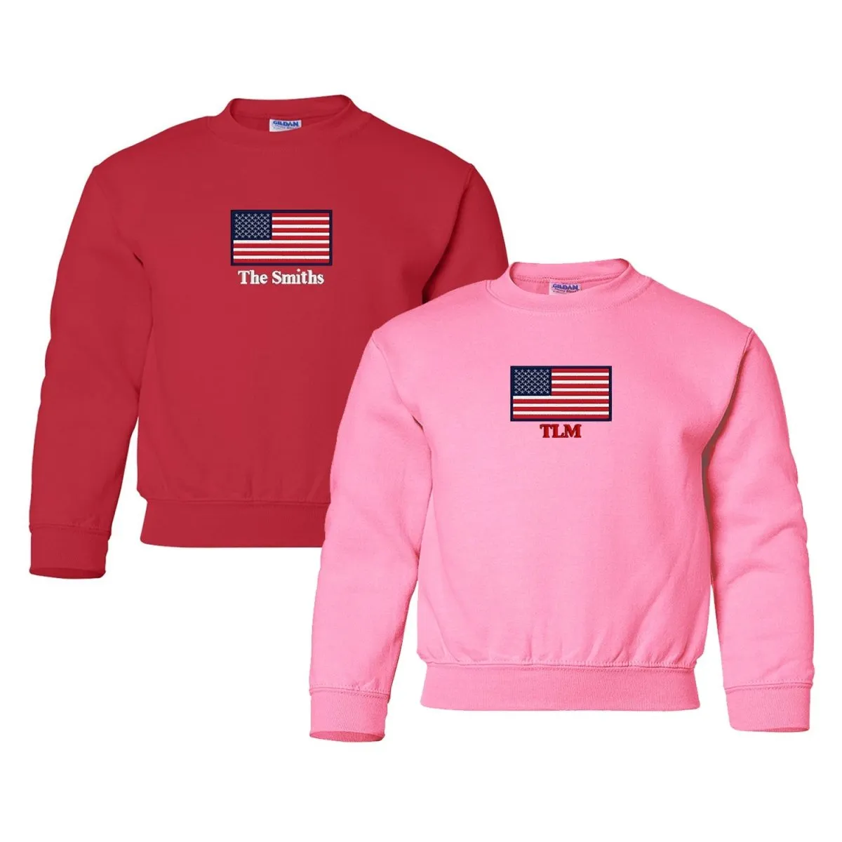 Kids Make It Yours™ 'American Flag' Crewneck Sweatshirt