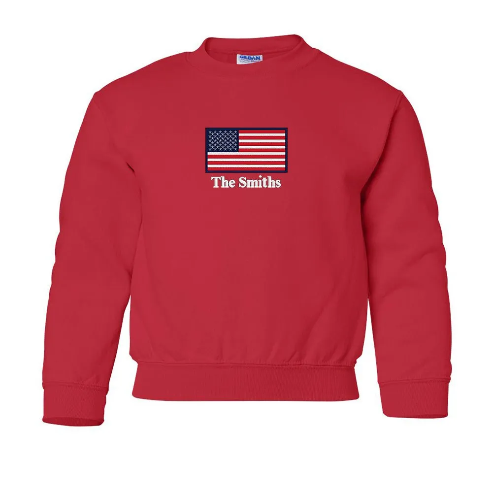 Kids Make It Yours™ 'American Flag' Crewneck Sweatshirt