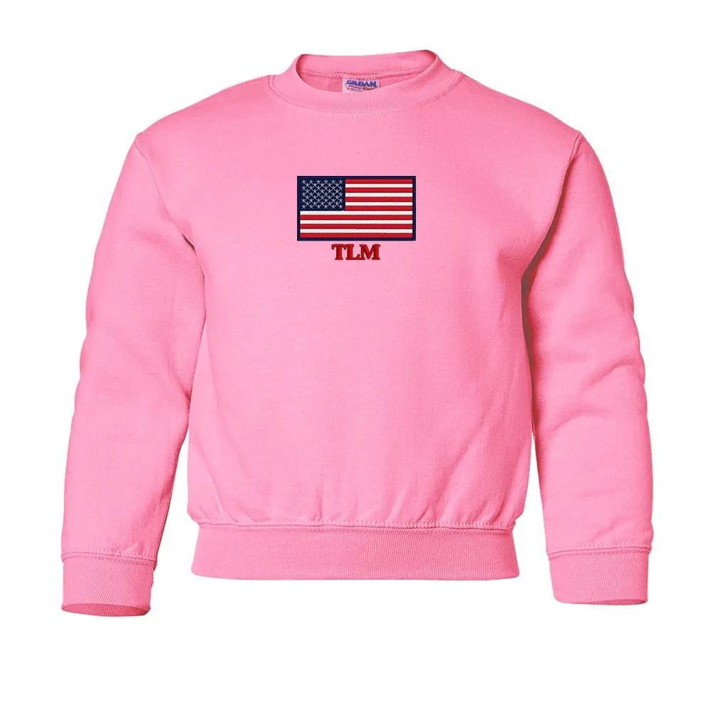 Kids Make It Yours™ 'American Flag' Crewneck Sweatshirt