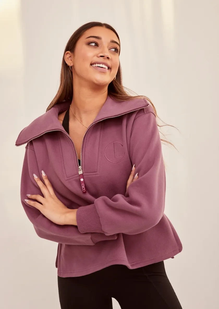 Laila Half-Zip Sweatshirt - Purple