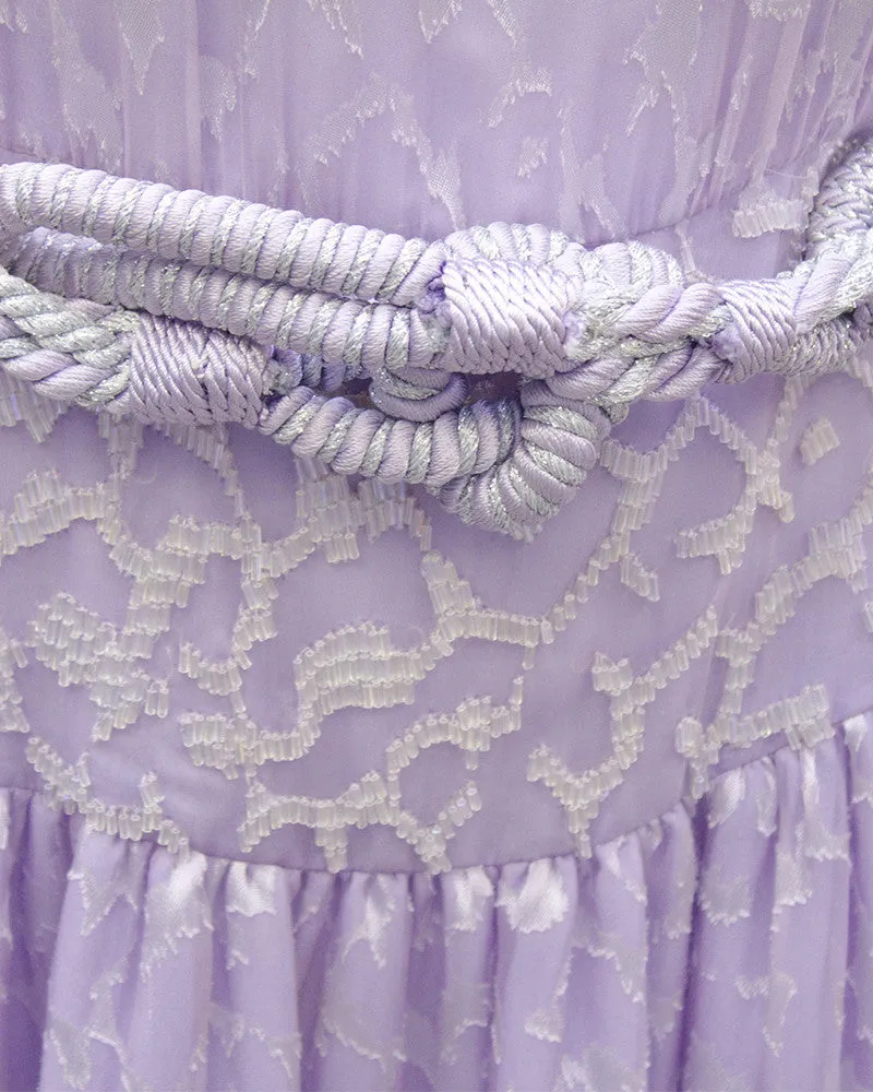 Lavender Chiffon Beaded Evening Dress