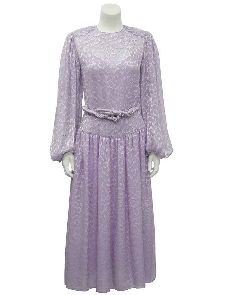 Lavender Chiffon Beaded Evening Dress