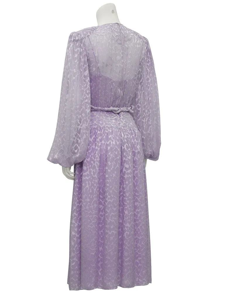 Lavender Chiffon Beaded Evening Dress