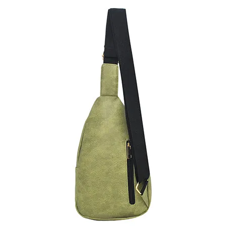 Lime Faux Leather Fashion Sling Bag