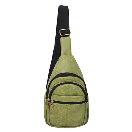 Lime Faux Leather Fashion Sling Bag