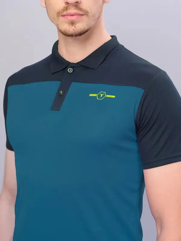 Men Colorblock Relax Fit Polo T-shirt with TECHNO COOL 