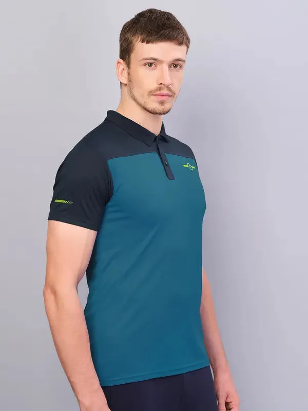 Men Colorblock Relax Fit Polo T-shirt with TECHNO COOL 