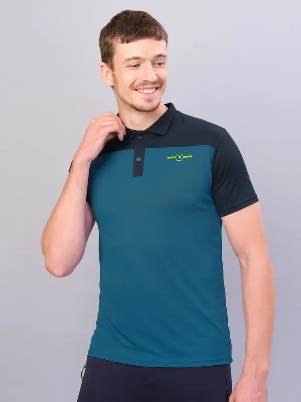 Men Colorblock Relax Fit Polo T-shirt with TECHNO COOL 