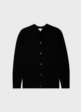 Men's Extra-Fine Merino Cardigan in Black