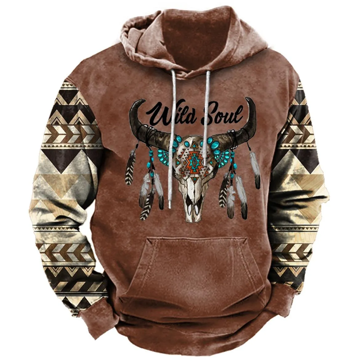 Men's Fashion Cowboy Killer Hoodies Long Sleeve Hooded Sweatshirt Casual Tops Pullover