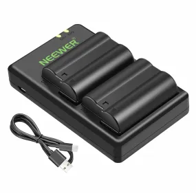 NEEWER 2-Pack EN-EL15 Battery Charger Set for Nikon