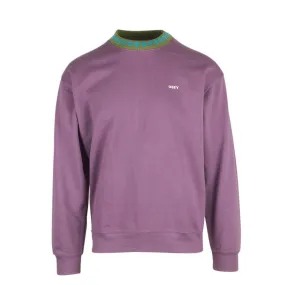 Obey Men's Purple Green Aqua Collar Crew Neck L/S Sweater (S01B)