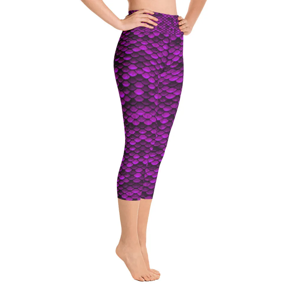 Purple Dragon Skin Yoga Capri Leggings