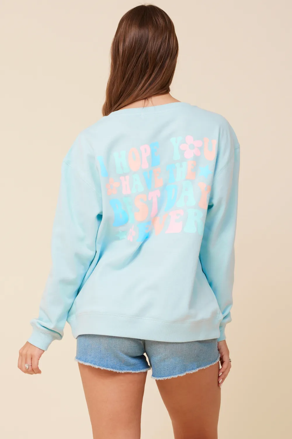 "Bridesmaid" Sea Blue Surf Wash Crewneck Sweatshirt