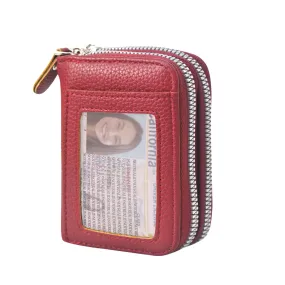 Red Faux Leather NGIL Zippered Wallet