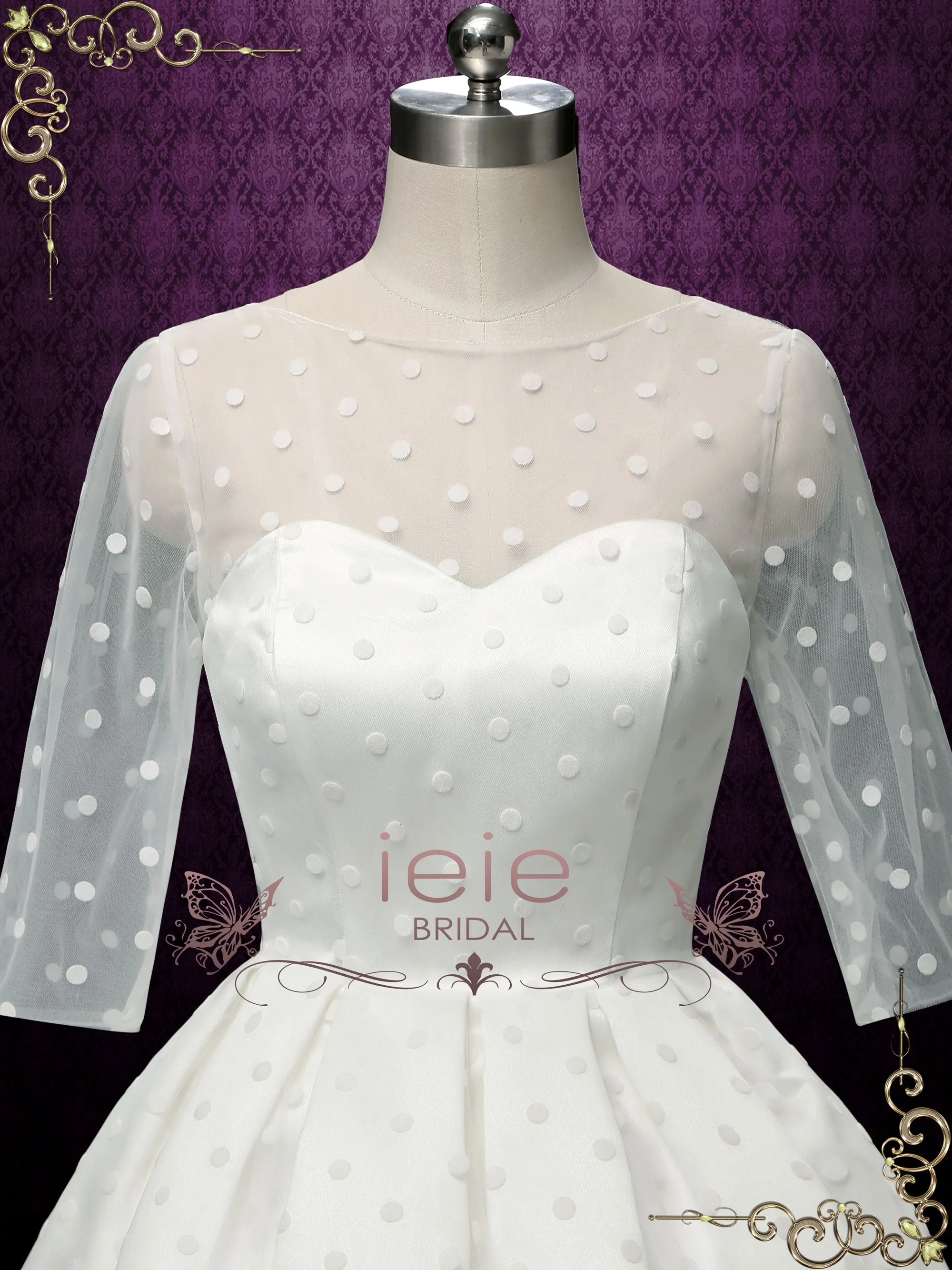 Retro Short Polka Dot Wedding Dress DORA