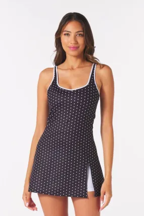 Sculpt Dress - Black Polka Dots