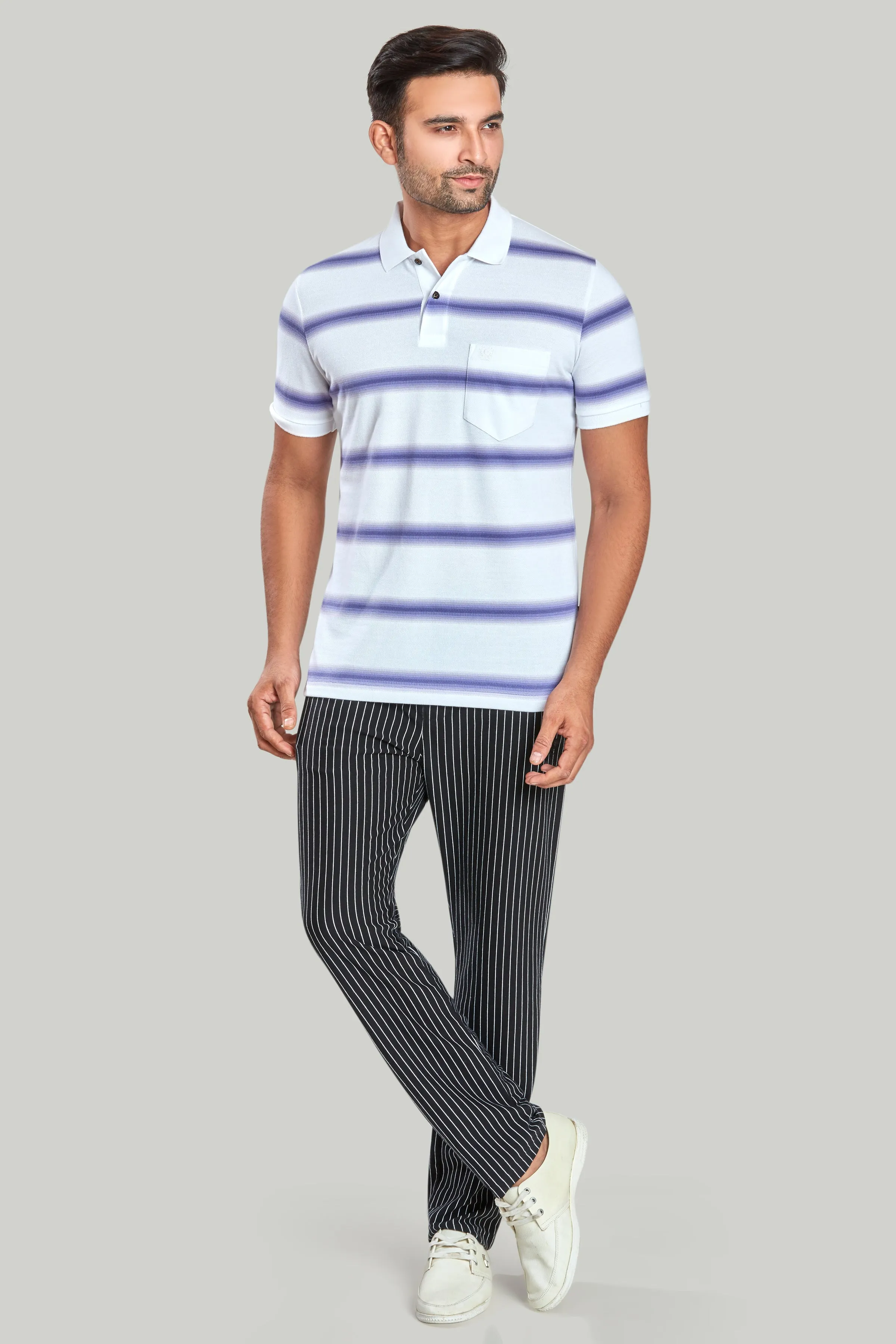 Stripe Pique Polo