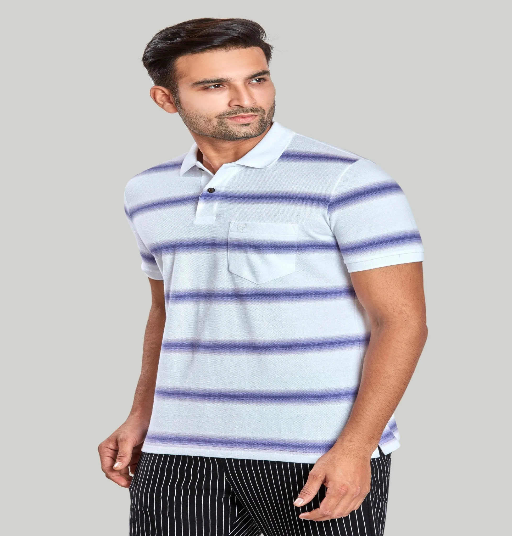 Stripe Pique Polo